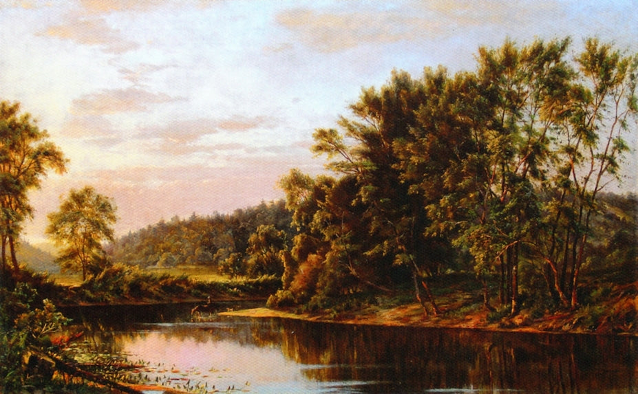 Along the River, vintage artwork by Horace Wolcott Robbins, 12x8" (A4) Poster