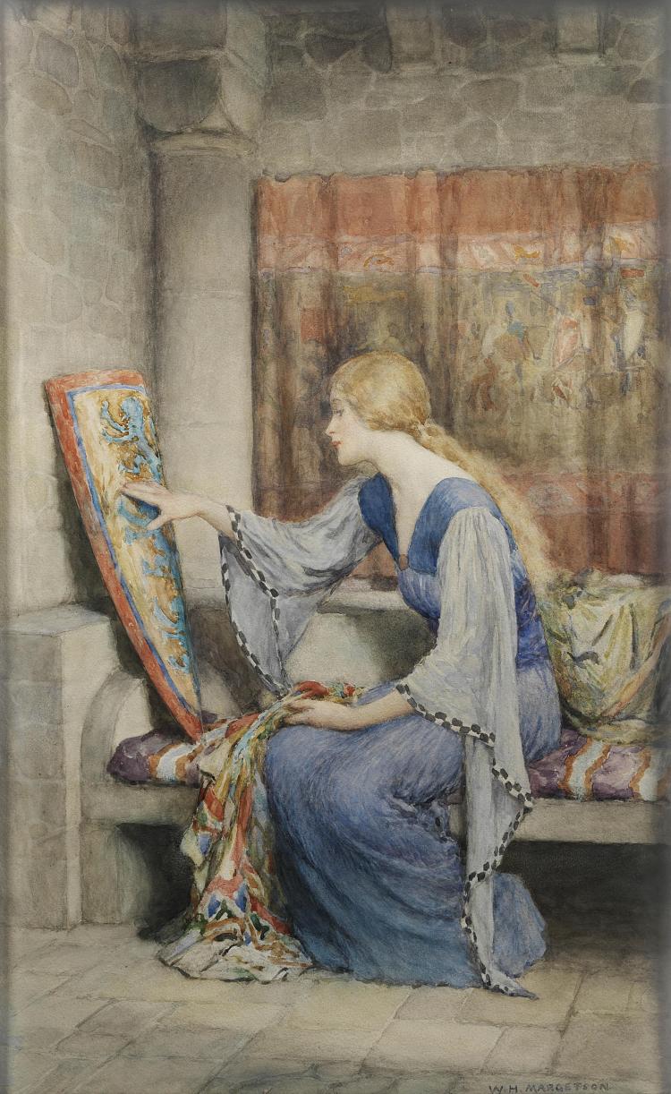 Awaiting His Turn by William Henry Margetson,A3(16x12")Poster