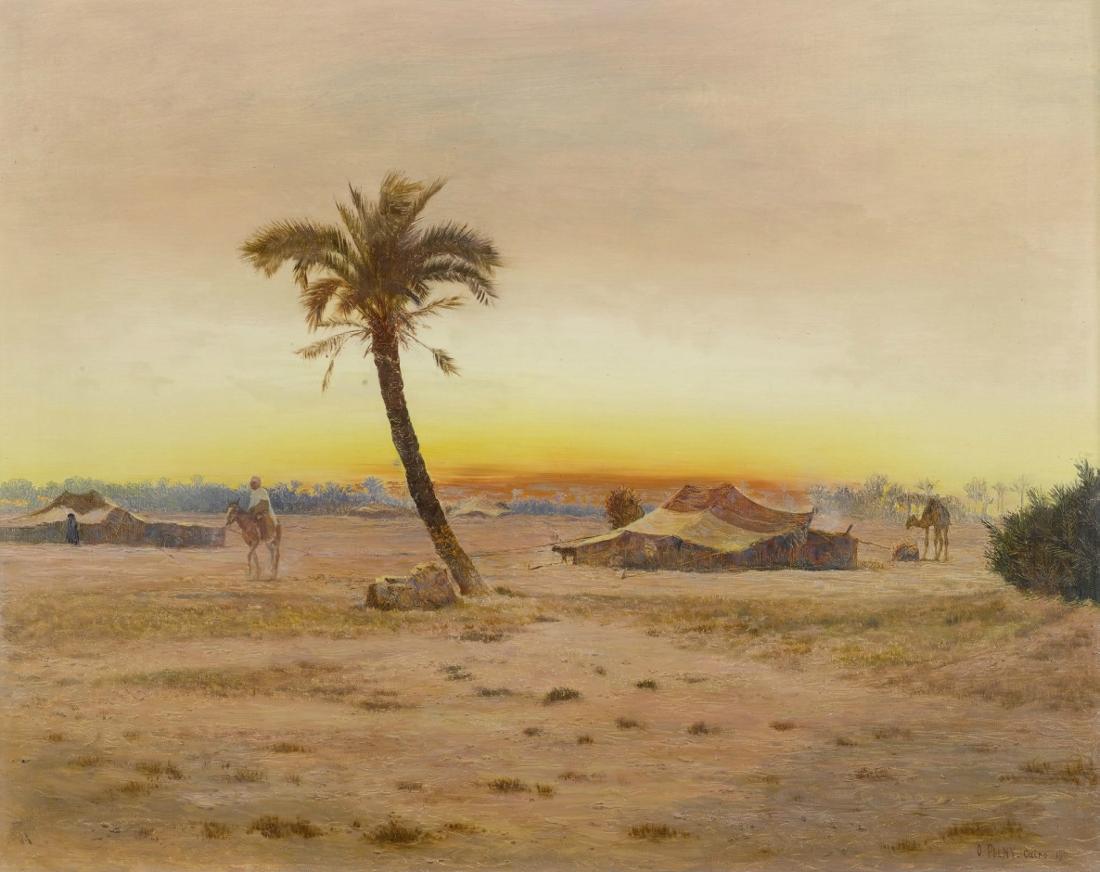 Oasis near Cairo (Oase bei Kairo), vintage artwork by Otto Pilny, 12x8" (A4) Poster