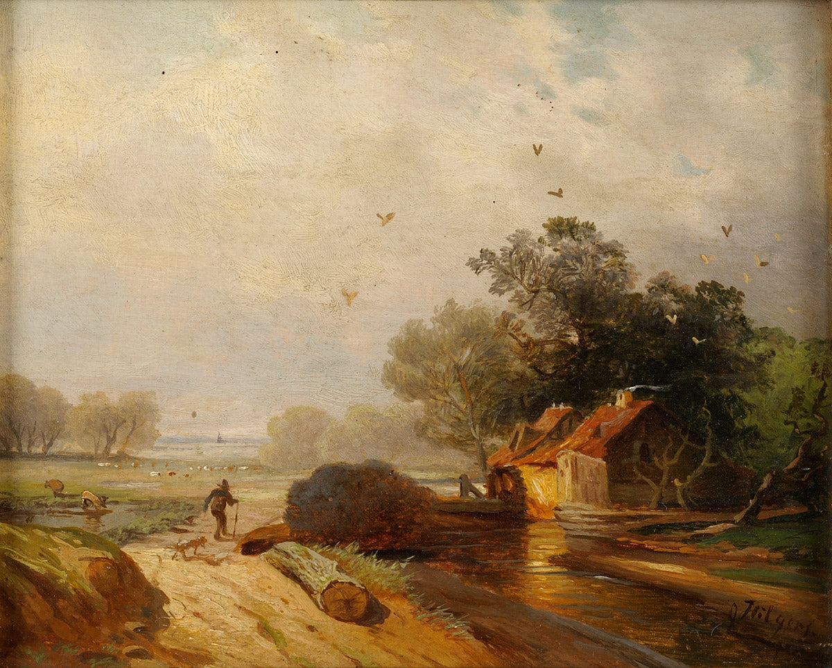 Westphalian countryside, vintage artwork by Carl Hilgers, A3 (16x12") Poster Print