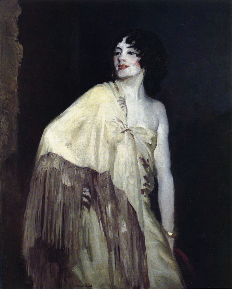 Dancer in a Yellow Shawl, vintage artwork by Robert Henri, 12x8" (A4) Poster