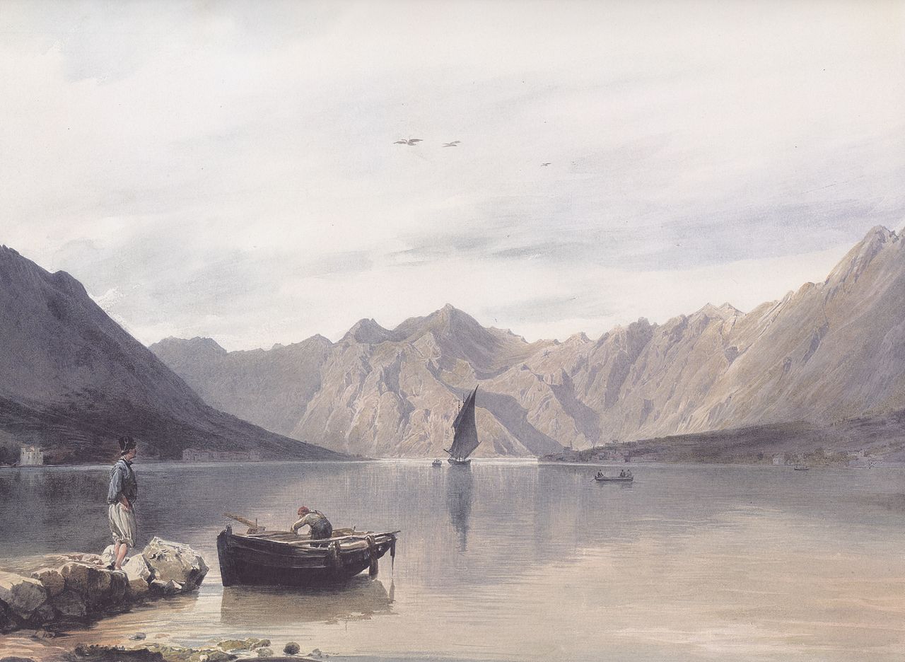 Aussicht gegen Mula und Dobrota bei Cattaro, vintage artwork by Rudolf von Alt, A3 (16x12") Poster Print