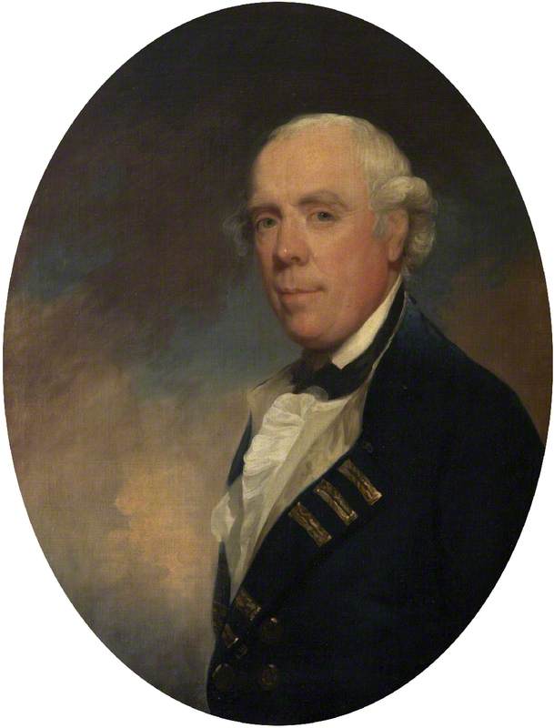 Admiral the Honourable Samuel Barrington (1729–1800), vintage artwork by Gilbert Stuart, 12x8" (A4) Poster