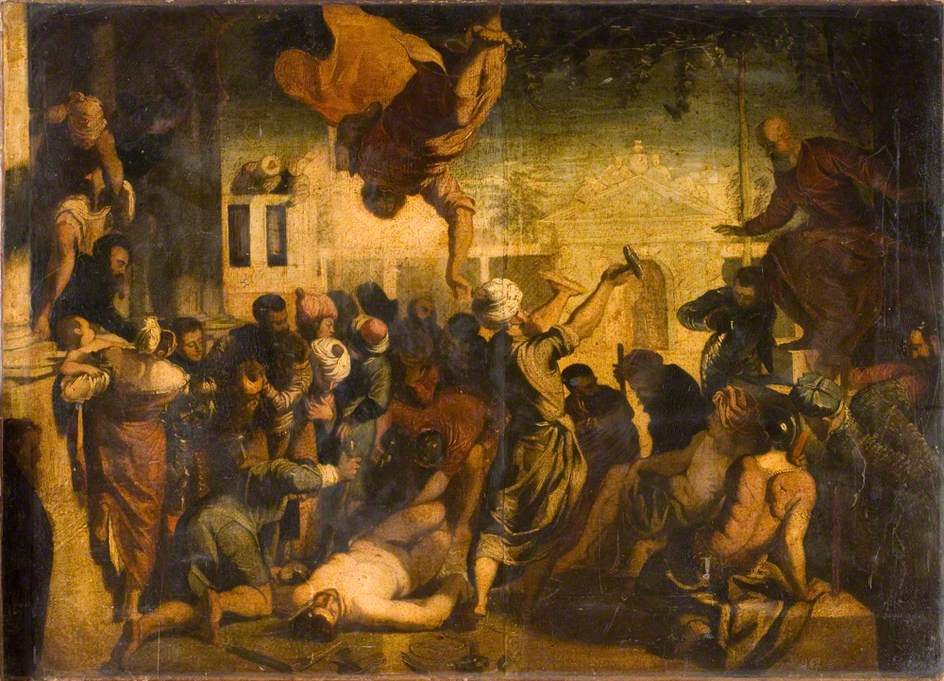 The Miracle of the Hammer (after Jacopo Tintoretto), vintage artwork by Joseph Severn, A3 (16x12") Poster Print