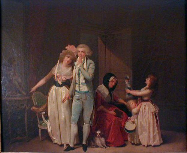 Ce qui allume l'Amour l'eteint, vintage artwork by Louis-Leopold Boilly, 12x8" (A4) Poster