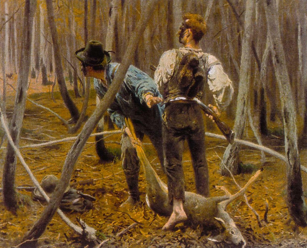 Surprised when Poaching, vintage artwork by Wilhelm Simmler, 12x8" (A4) Poster