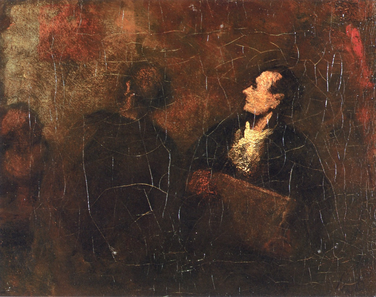 Two Figures in the Artist's Studio, vintage artwork by Honore Daumier, A3 (16x12") Poster Print