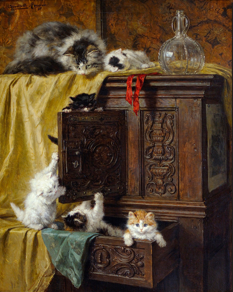 Immodest, vintage artwork by Henriette Ronner-Knip, A3 (16x12") Poster Print