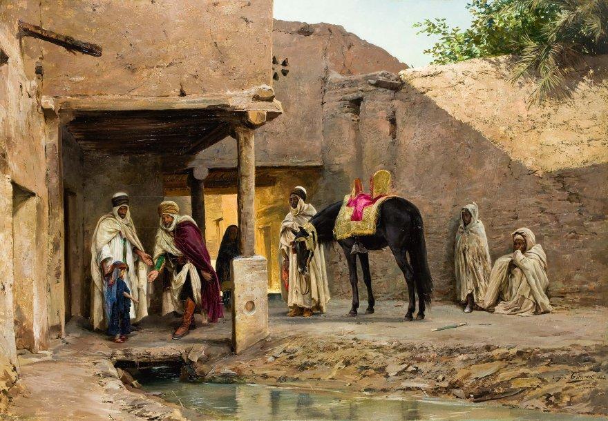 du Sheik (The Visit of the Sheikh) by Eugene-Alexis Girardet,A3(16x12")Poster