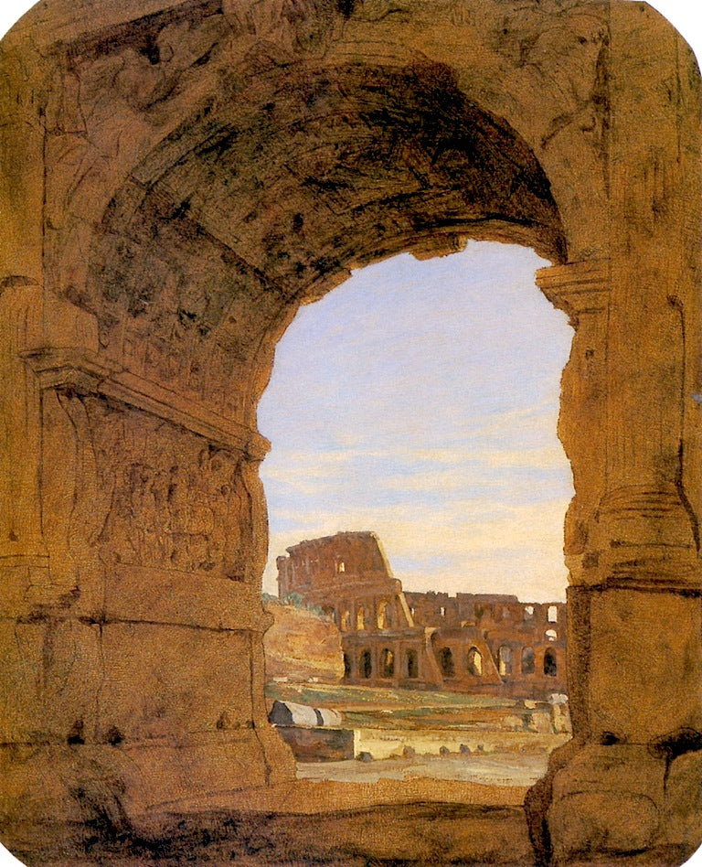 Arch of Titus and Roman Colosseum, vintage artwork by Thomas Hiram Hotchkiss, 12x8" (A4) Poster