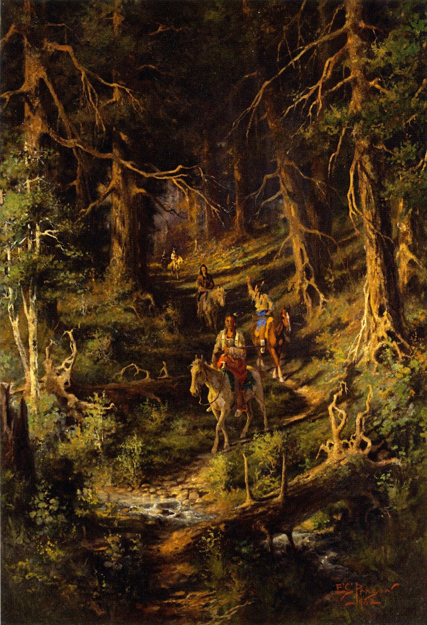 Idians in a Forest by Edgar Samuel Paxson,A3(16x12")Poster