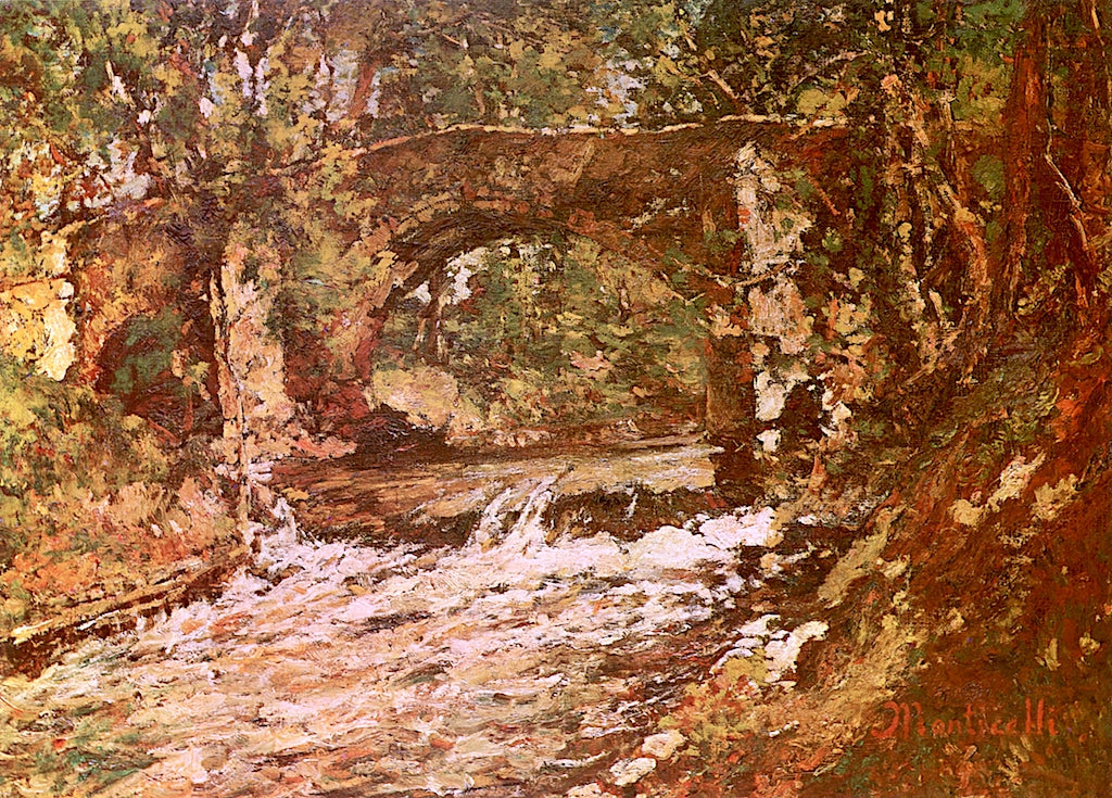 Bridge over the Huveaune, vintage artwork by Adolphe-Joseph-Thomas Monticelli, 12x8" (A4) Poster