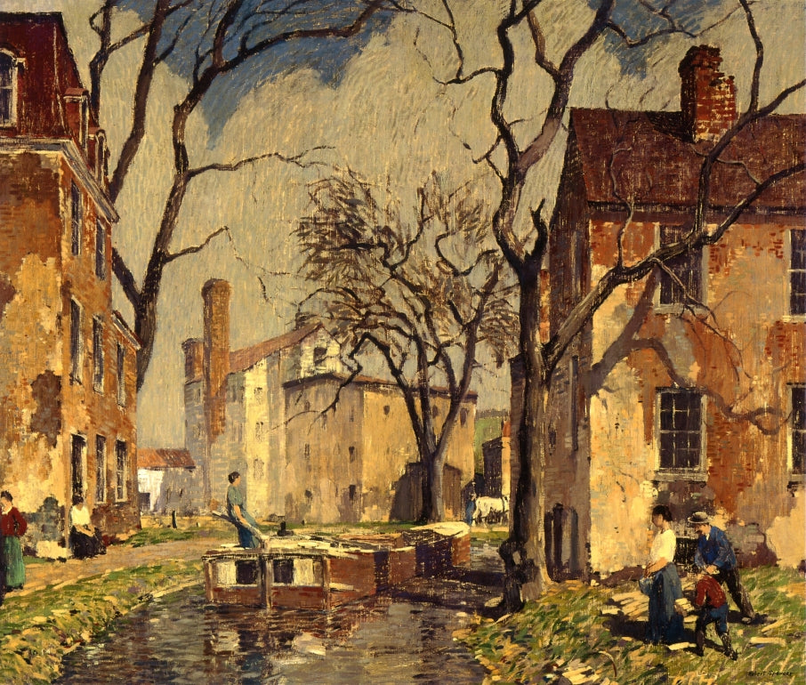 The Red Boat, vintage artwork by Robert Spencer, 12x8" (A4) Poster