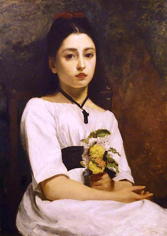 Study of a Girl in White, vintage artwork by James Charles, 12x8" (A4) Poster