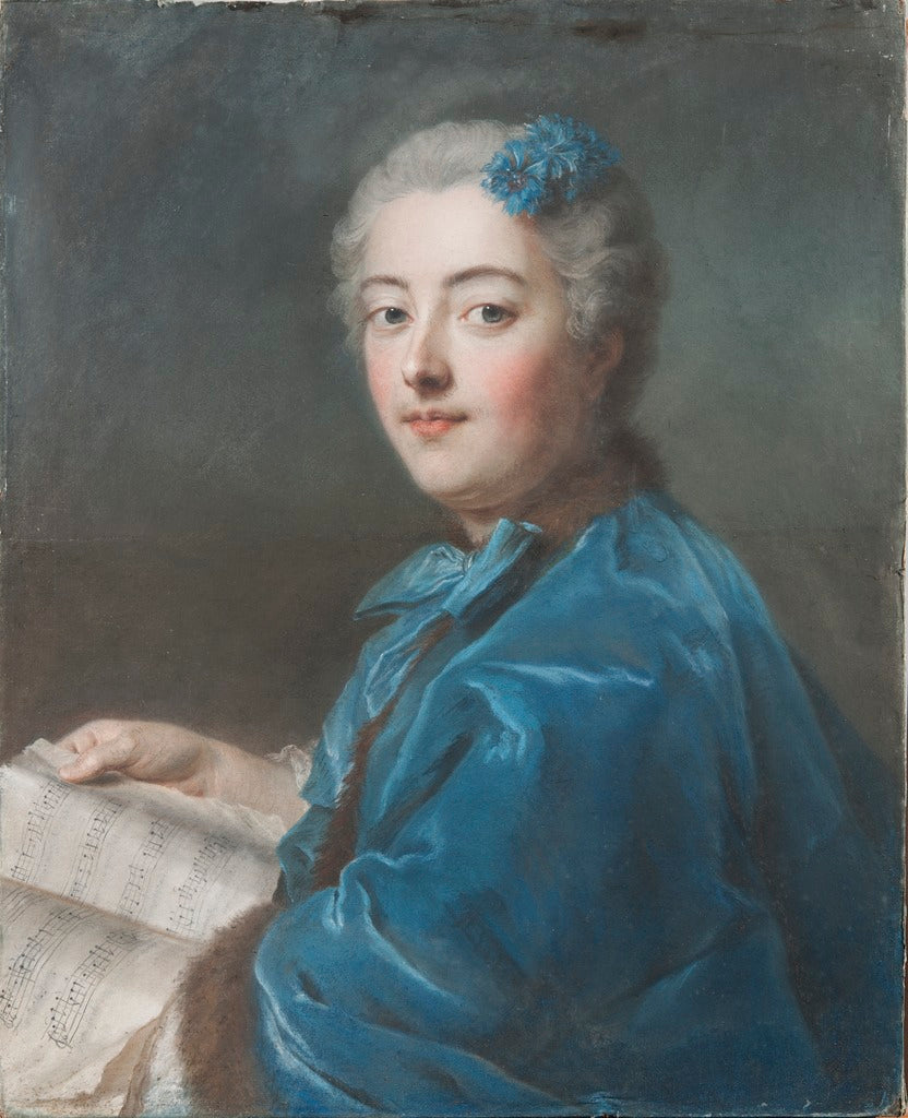 Marie-Sophie de Courcillon, Duchesse de Pecquigny, Princesse de Rohan, vintage artwork by Maurice Quentin de La Tour, 12x8" (A4) Poster