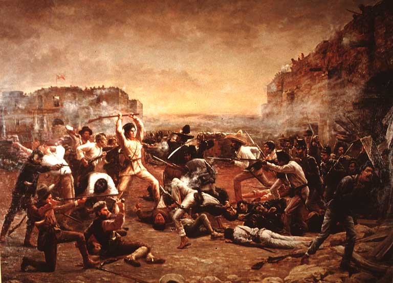 The Fall of the Alamo, vintage artwork by Robert Jenkins Onderdonk, 12x8" (A4) Poster