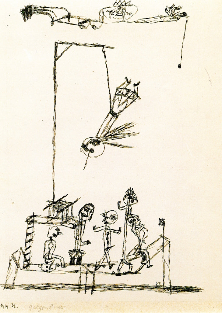 Gallows Humor, vintage artwork by Paul Klee, 12x8" (A4) Poster