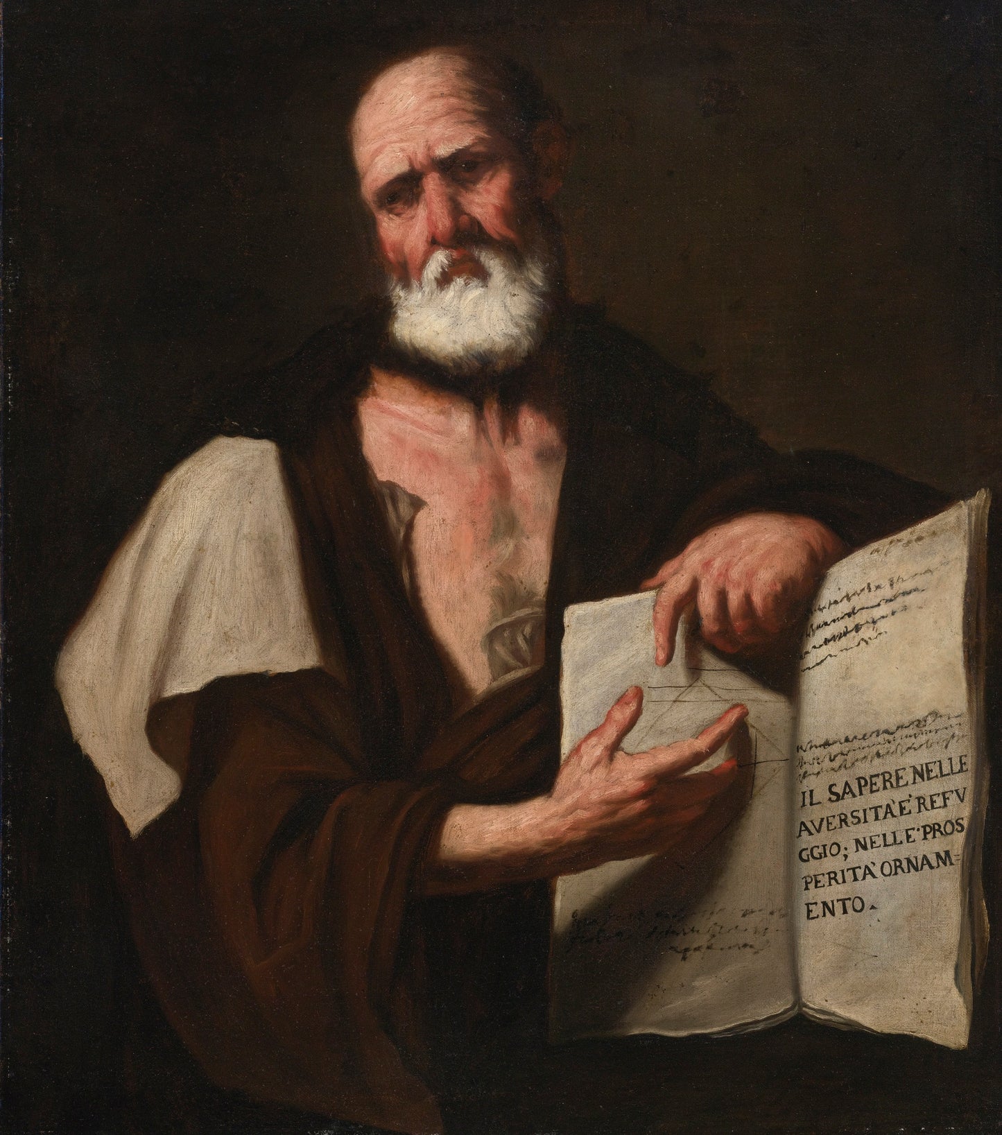 Aristotle, vintage artwork by Luca Giordano, 12x8" (A4) Poster