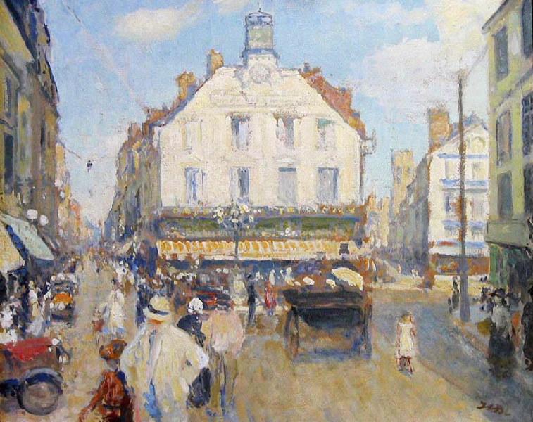 La Place du Puits Sale, vintage artwork by Jacques-Émile Blanche, 12x8" (A4) Poster