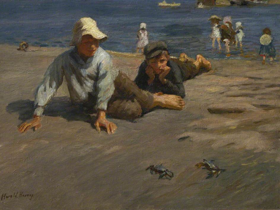 n the Shore – A Crab Race by Harold Charles Francis Harvey,16x12(A3) Poster