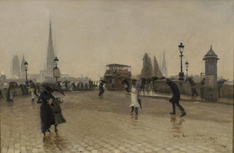 View of Rouen, vintage artwork by Leon-Jules Lemaître, 12x8" (A4) Poster