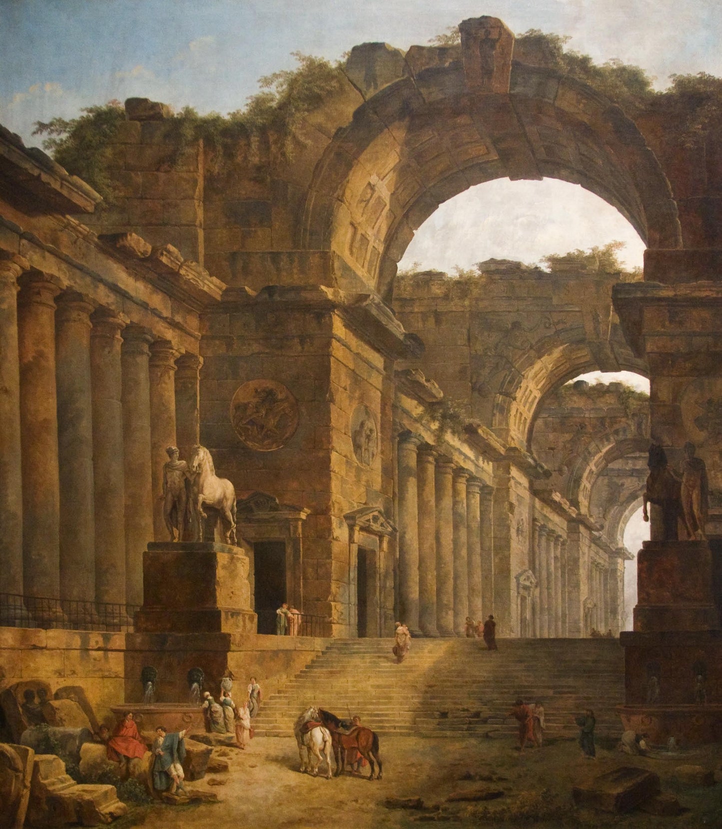 The Fountains, vintage artwork by Hubert Robert, 12x8" (A4) Poster
