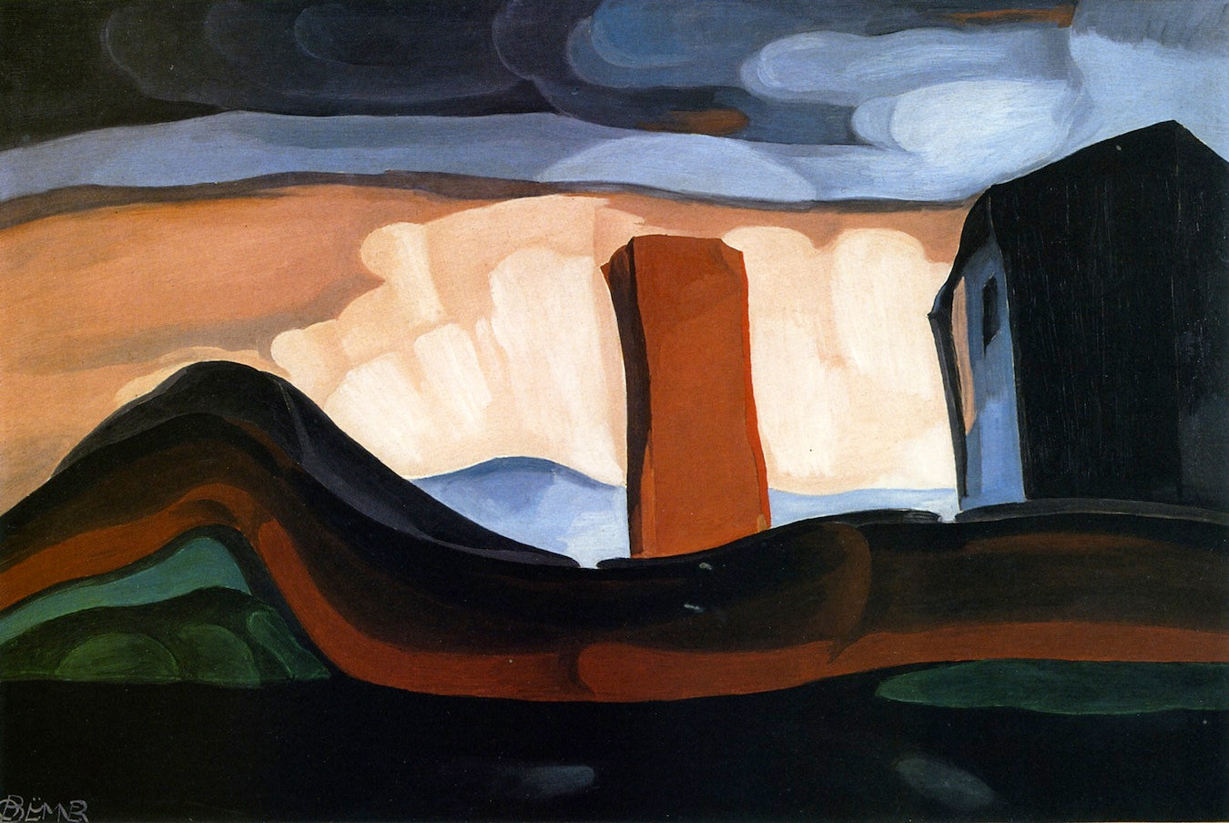 Dawn, A Canal, vintage artwork by Oscar Bluemner, 12x8" (A4) Poster