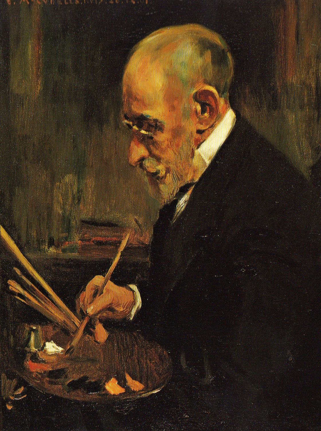 Autorretrato, vintage artwork by Enrique Martinez Cubells, 12x8" (A4) Poster