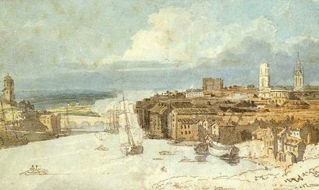 Newcastle-on-Tyne, vintage artwork by Thomas Girtin, 12x8" (A4) Poster