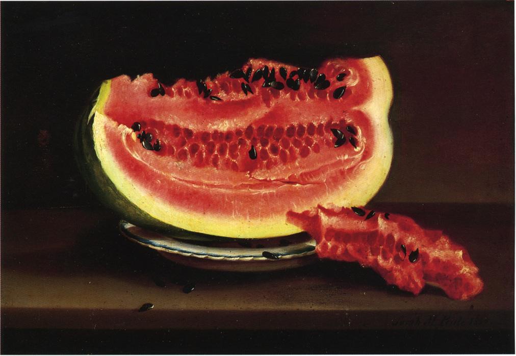 Still Life with Watermelon, vintage artwork by Sarah Miriam Peale, A3 (16x12") Poster Print