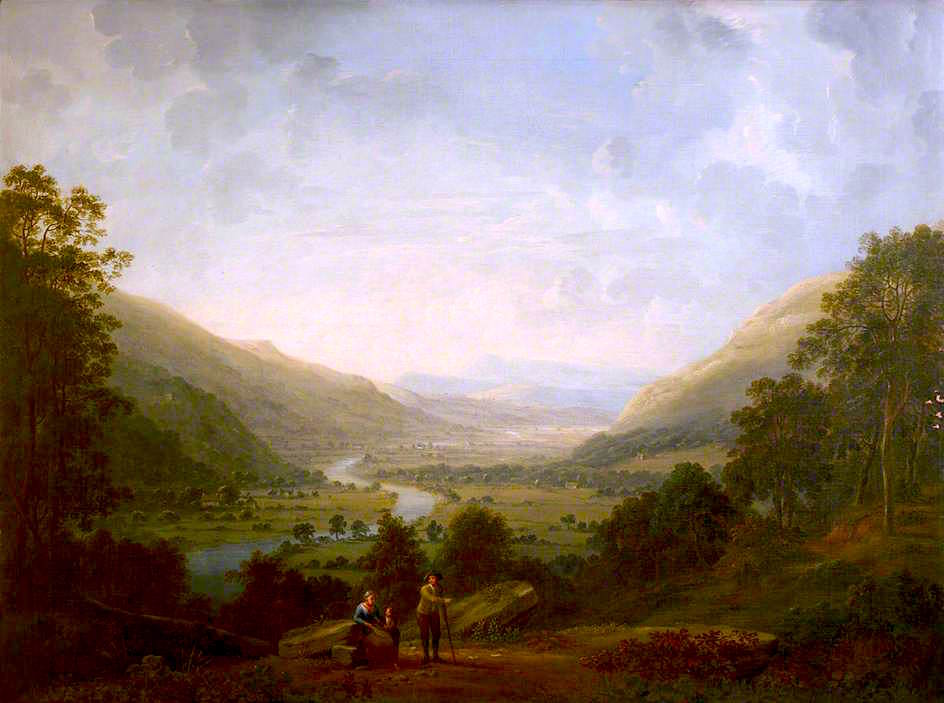 Langdale Valley with the River Brathay, vintage artwork by Anthony Devis, 12x8" (A4) Poster
