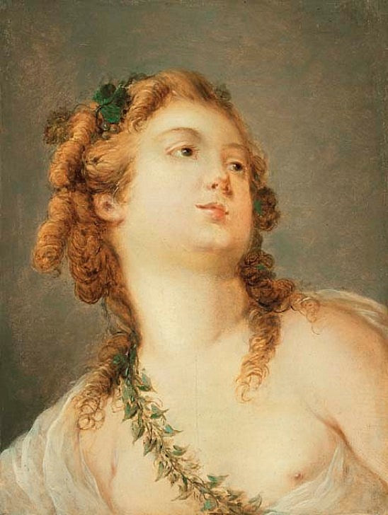 Bacchante, vintage artwork by Jean-Frederic Schall, 12x8" (A4) Poster