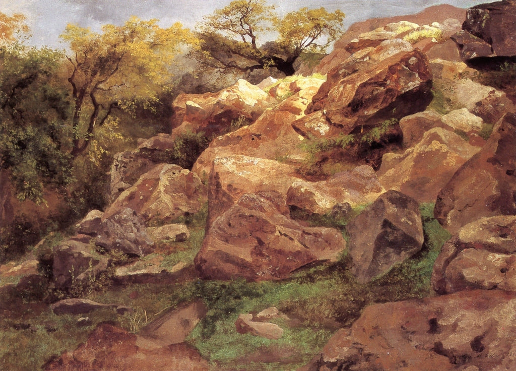 Peñascos de la Peña Encantada, vintage artwork by Jose María Velasco, 12x8" (A4) Poster