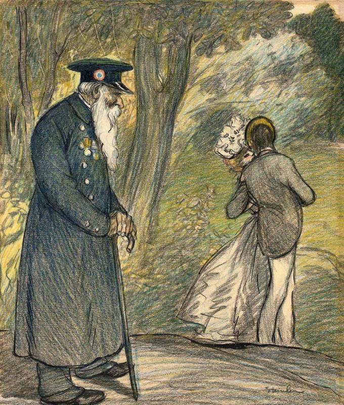 The Love in Green, vintage artwork by Theophile-Alexandre Steinlen, 12x8" (A4) Poster