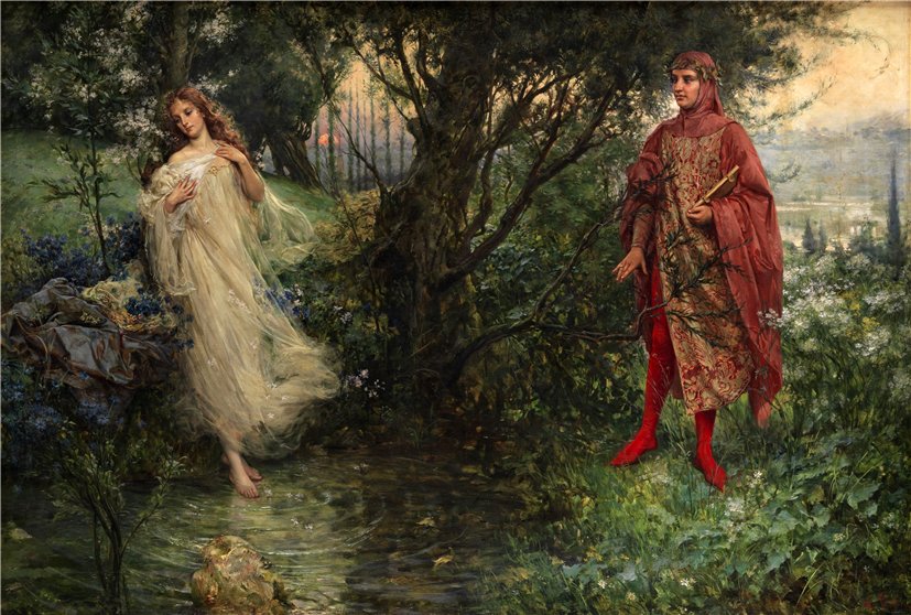 Dante and Beatrice by Salvatore Postiglione,A3(16x12")Poster