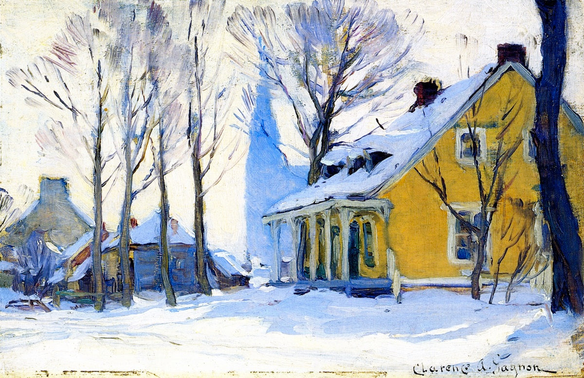 Canadian Village, Grey Day by Clarence Gagnon,16x12(A3) Poster
