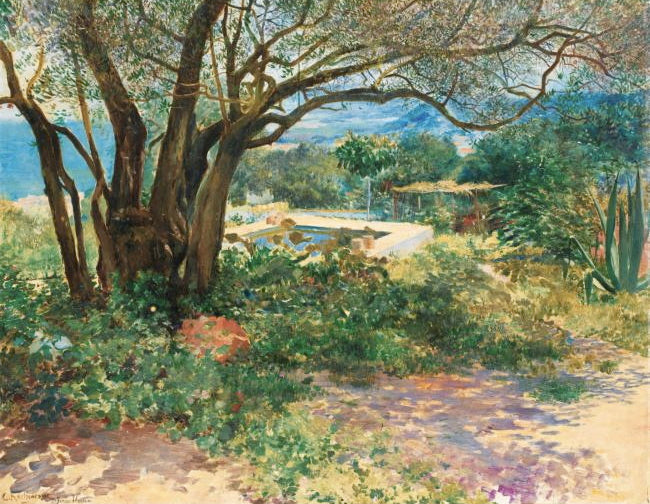 Old Olive Tree in Algeria, vintage artwork by Georges Antoine Rochegrosse, 12x8" (A4) Poster