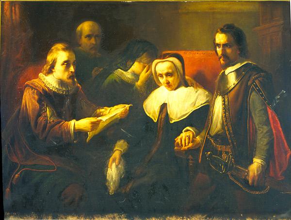 Maria van Utrecht Receiving the Last Letter from her Husband, Johan van Oldenbarneveldt, Announcing, vintage artwork by Jozef Israëls, 12x8" (A4) Poster