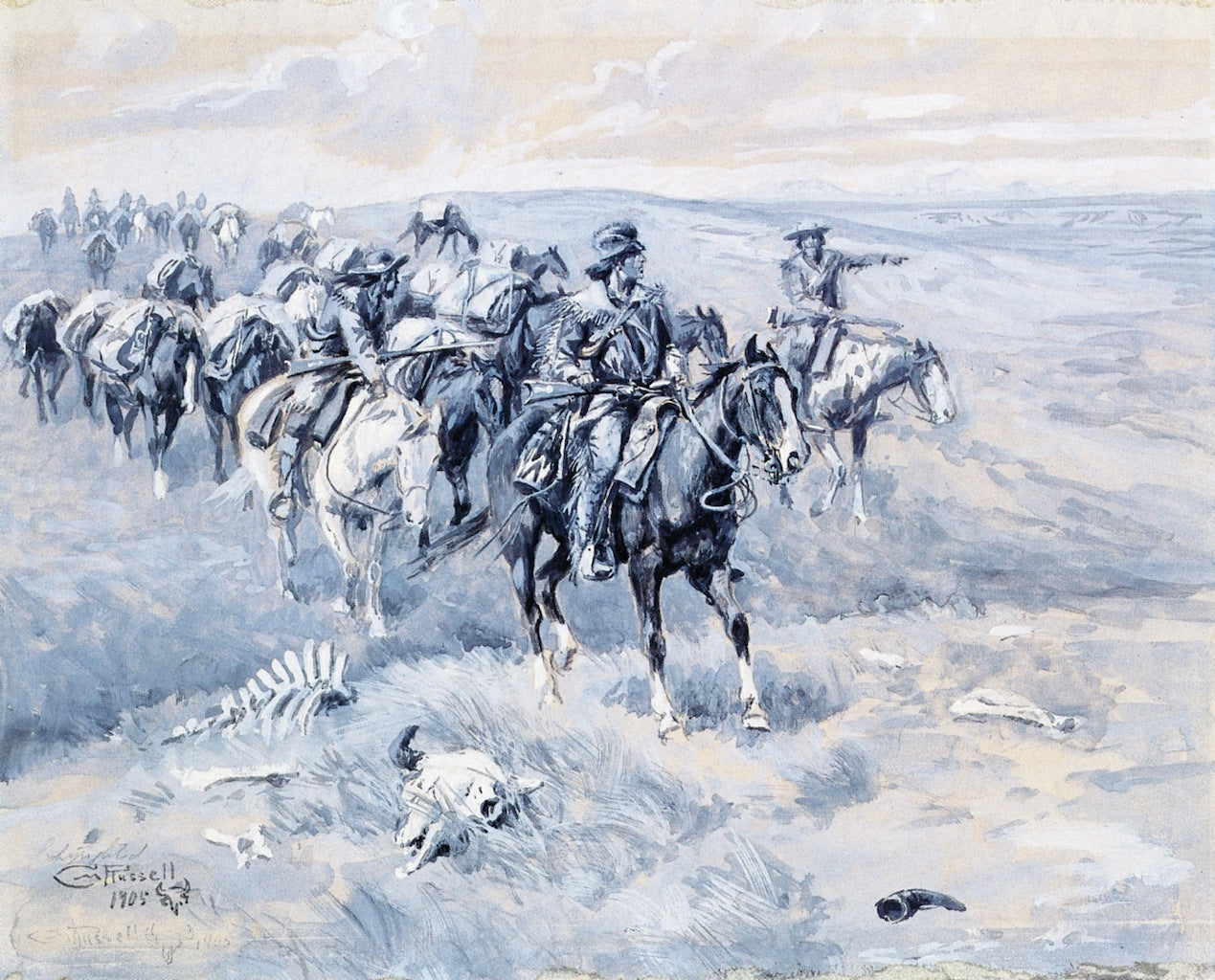 The First Trappers by Frederic Remington,A3(16x12")Poster