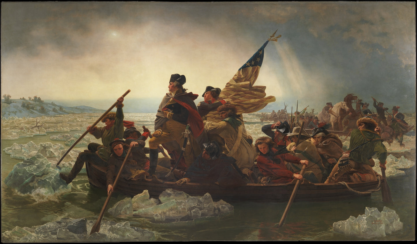 Washington Crossing the Delaware, vintage artwork by Emanuel Gottlieb Leutze, A3 (16x12") Poster Print