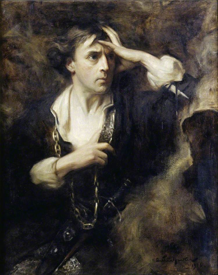 Sir John Martin-Harvey as 'Hamlet', vintage artwork by Arthur Hacker, 12x8" (A4) Poster