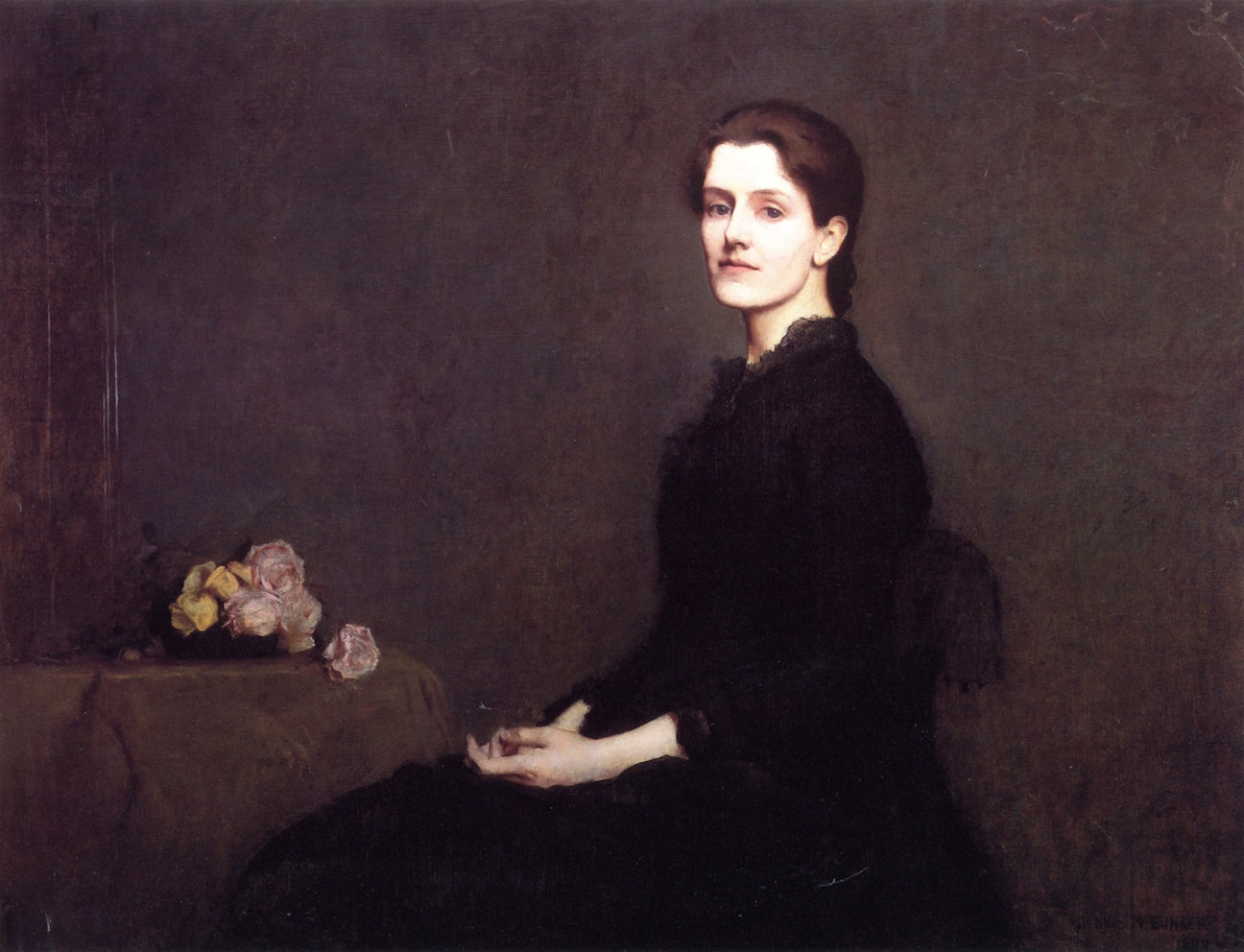 Portrait of Anne Page, vintage artwork by Dennis Miller Bunker, 12x8" (A4) Poster