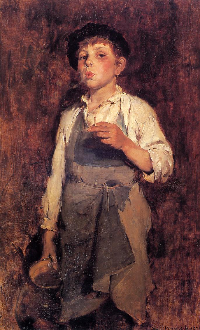 He Lives by His Wits, vintage artwork by Frank Duveneck, 12x8" (A4) Poster