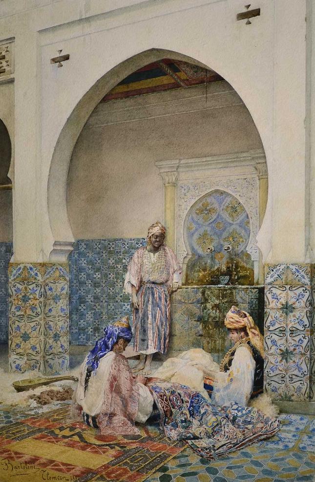 The Carpet Makers, vintage artwork by Filippo Bartolini, 12x8" (A4) Poster