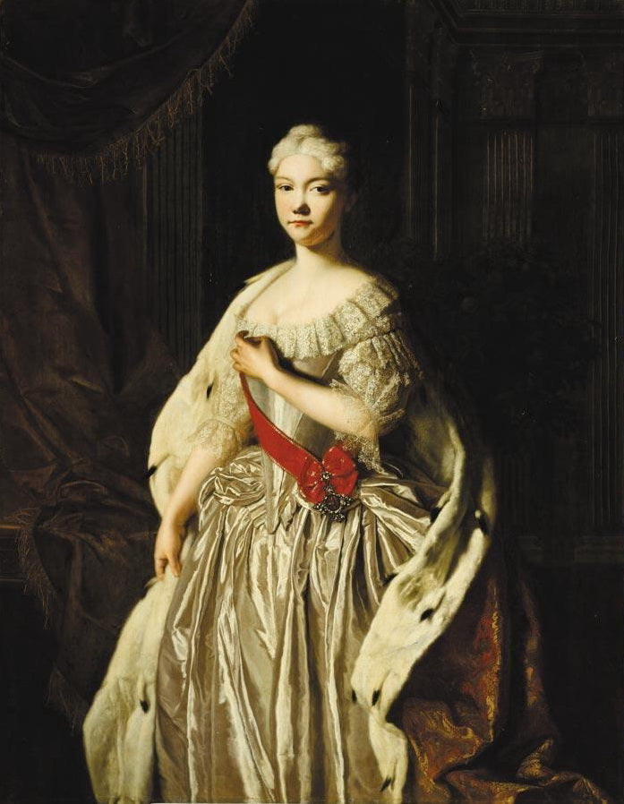 Portrait of Natalya Alexeevna of Russia, vintage artwork by Pietro Antonio Rotari, 12x8" (A4) Poster