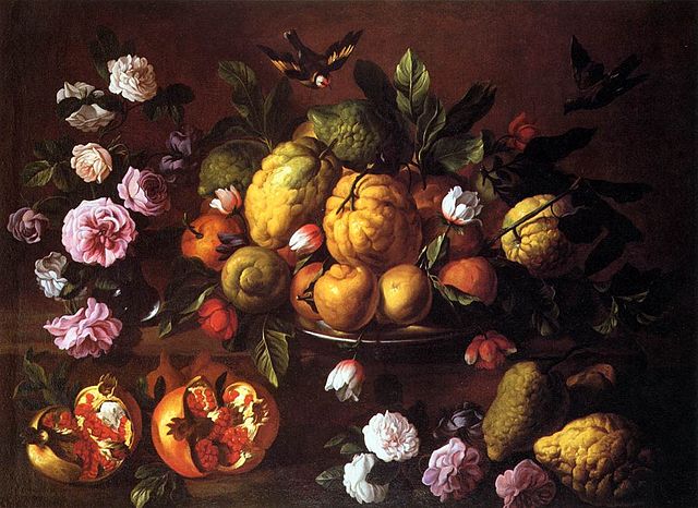 Still-life, vintage artwork by Luca Forte, 12x8" (A4) Poster