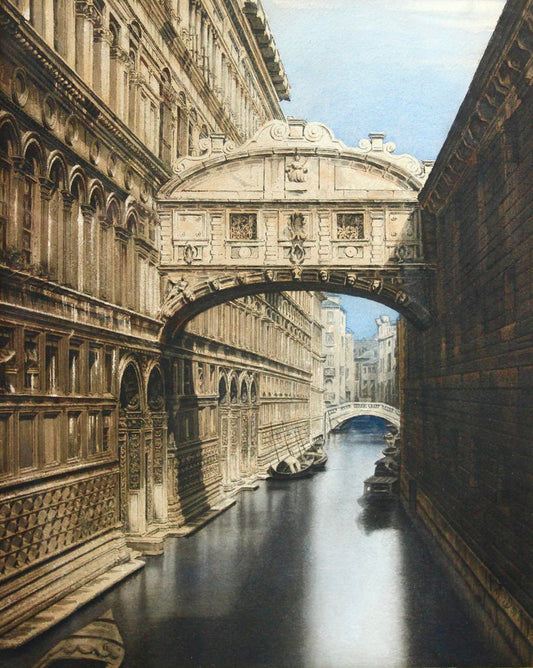 The Bridge of Sighs, Venice, vintage artwork by Gustave Dore, 12x8" (A4) Poster