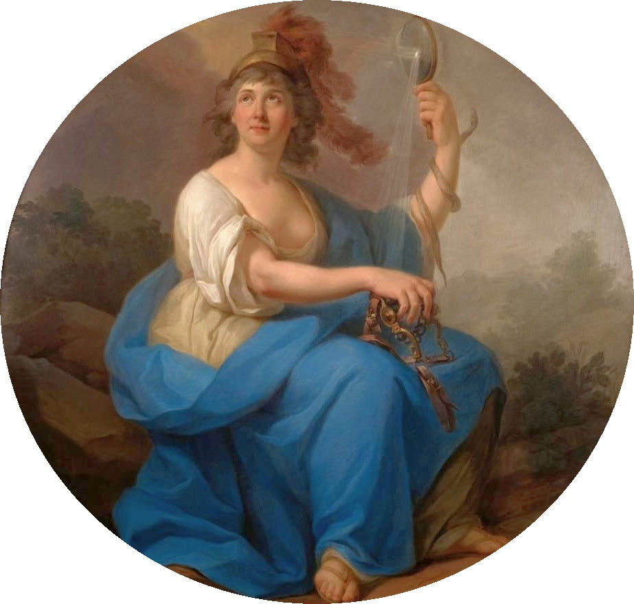 Allegory of Wisdom (Minerva), vintage artwork by Marcello Bacciarelli, 12x8" (A4) Poster