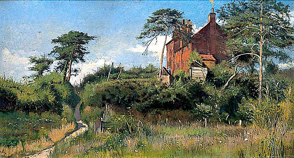 Lime Pit Cottages, Ipswich Road, Norwich, vintage artwork by Catherine Maude Nichols, 12x8" (A4) Poster