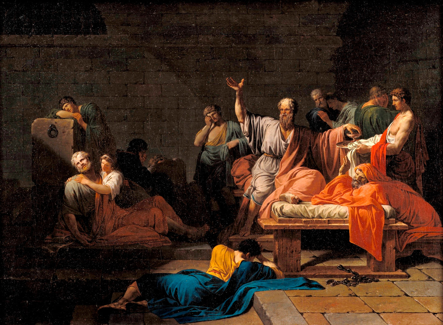 The Death of Socrates, vintage artwork by Pierre Peyron, 12x8" (A4) Poster